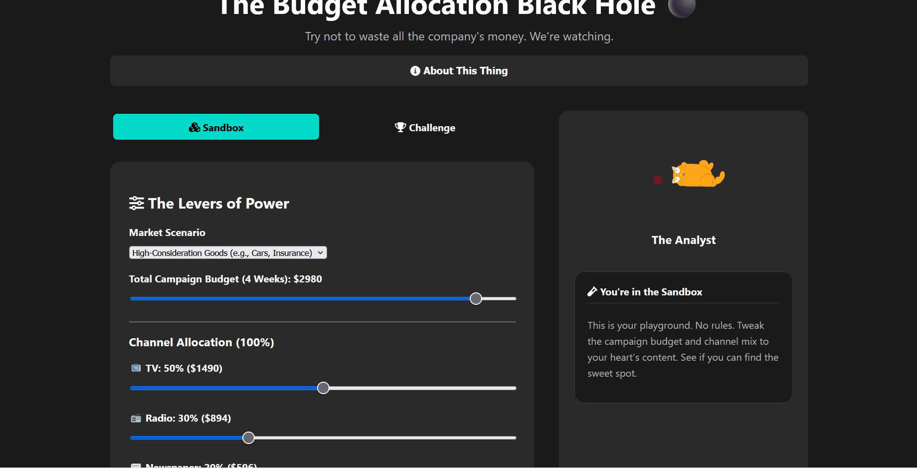 Marketing Mix Modeling Simulator