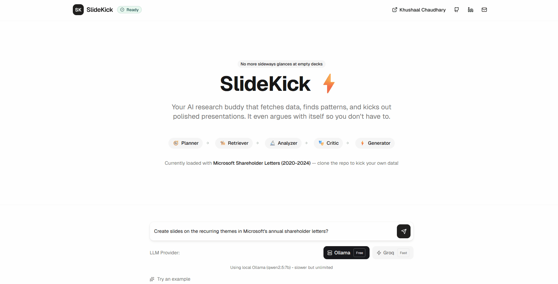 SlideKick Strategic Research Copilot
